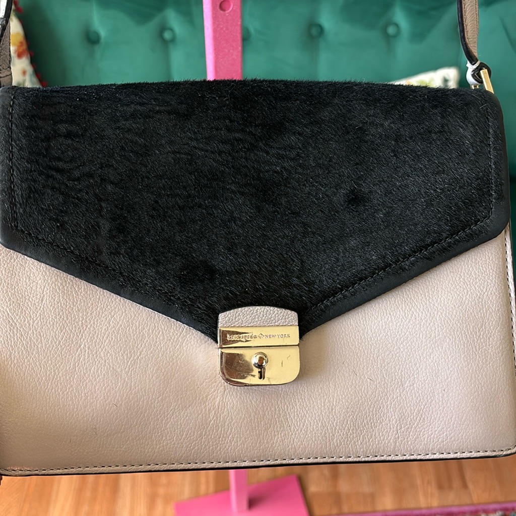 Kate Spade Cream And Black Leather Bag